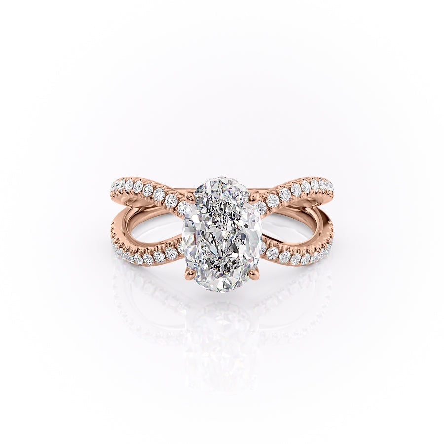 The Isla — Oval Lab Diamond Criss-Cross Engagement Ring