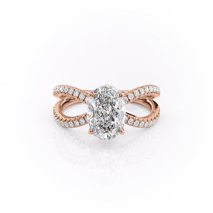 The Isla — Oval Lab Diamond Criss-Cross Engagement Ring