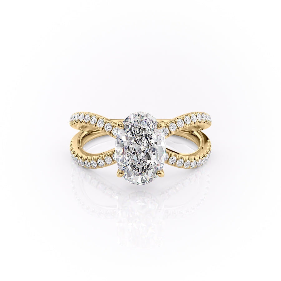 The Isla — Oval Lab Diamond Criss-Cross Engagement Ring