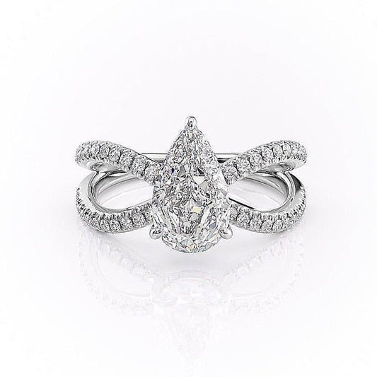 The Elise — Pear Lab Diamond Criss-Cross Engagement Ring