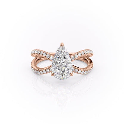 The Elise — Pear Lab Diamond Criss-Cross Engagement Ring