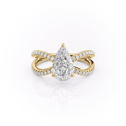 The Elise — Pear Lab Diamond Criss-Cross Engagement Ring