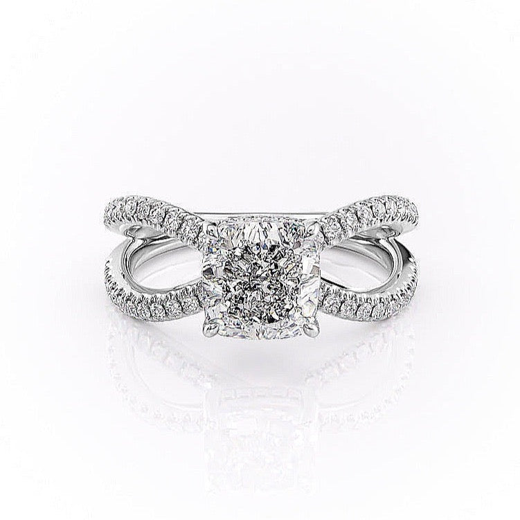 The Elise — Cushion Lab Diamond Criss-Cross Engagement Ring