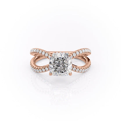 The Elise — Cushion Lab Diamond Criss-Cross Engagement Ring