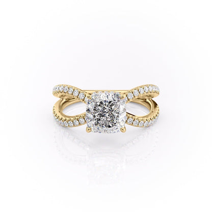 The Elise — Cushion Lab Diamond Criss-Cross Engagement Ring