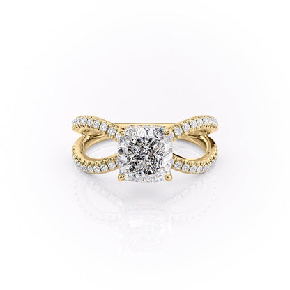 The Elise — Cushion Lab Diamond Criss-Cross Engagement Ring