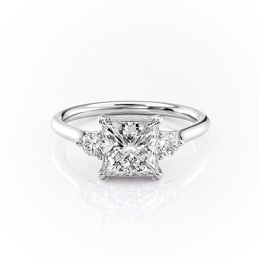 The Violet — Princess Lab Diamond 3-Stone Engagement Ring