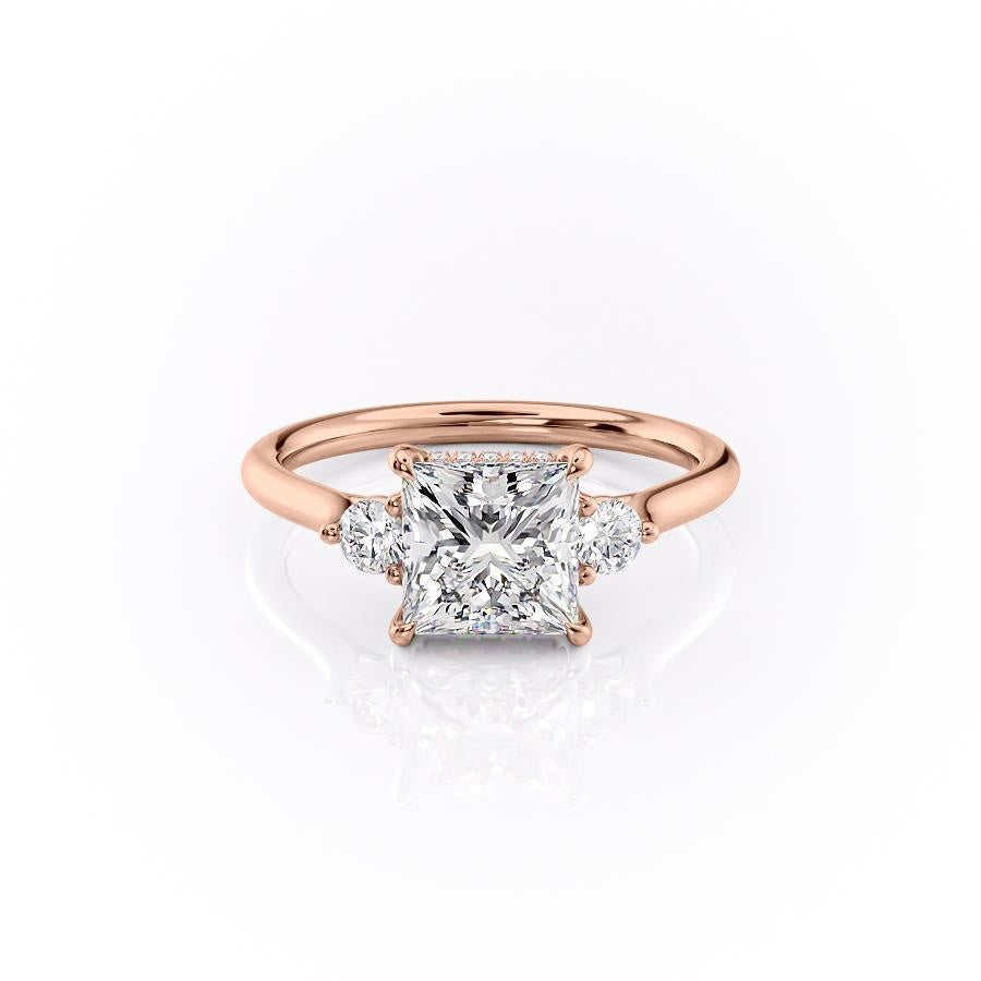 The Violet — Princess Lab Diamond 3-Stone Engagement Ring