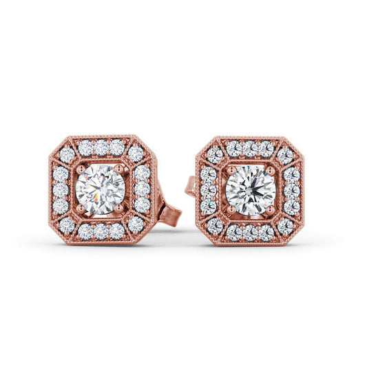 The Grace Studs — Lab Diamond Vintage Halo Stud 0.45ct Each Earrings