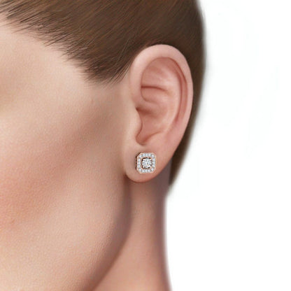 The Grace Studs — Lab Diamond Vintage Halo Stud 0.45ct Each Earrings