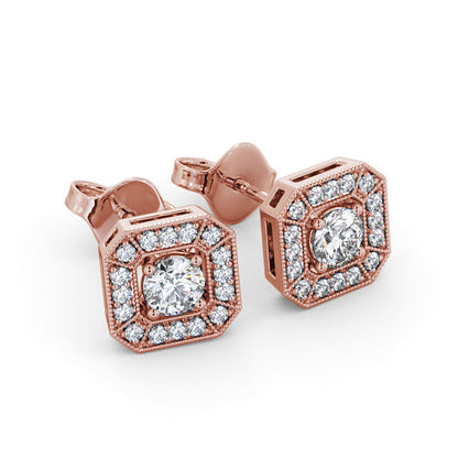 The Grace Studs — Lab Diamond Vintage Halo Stud 0.45ct Each Earrings