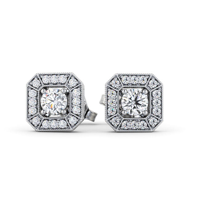 The Grace Studs — Lab Diamond Vintage Halo Stud 0.45ct Each Earrings