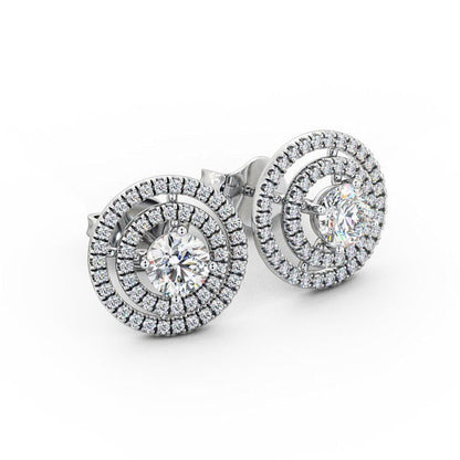 The Aurora Studs — Lab Diamond Halo Stud 0.50ct Each Earrings
