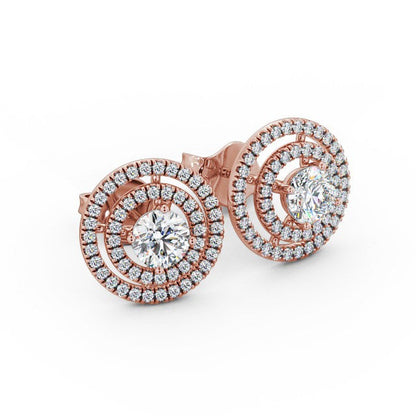 The Aurora Studs — Lab Diamond Halo Stud 0.50ct Each Earrings