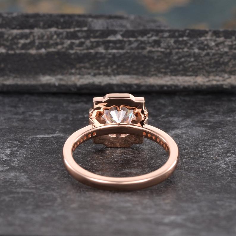 The Grace — Round Lab Diamond Vintage Halo Engagement Ring