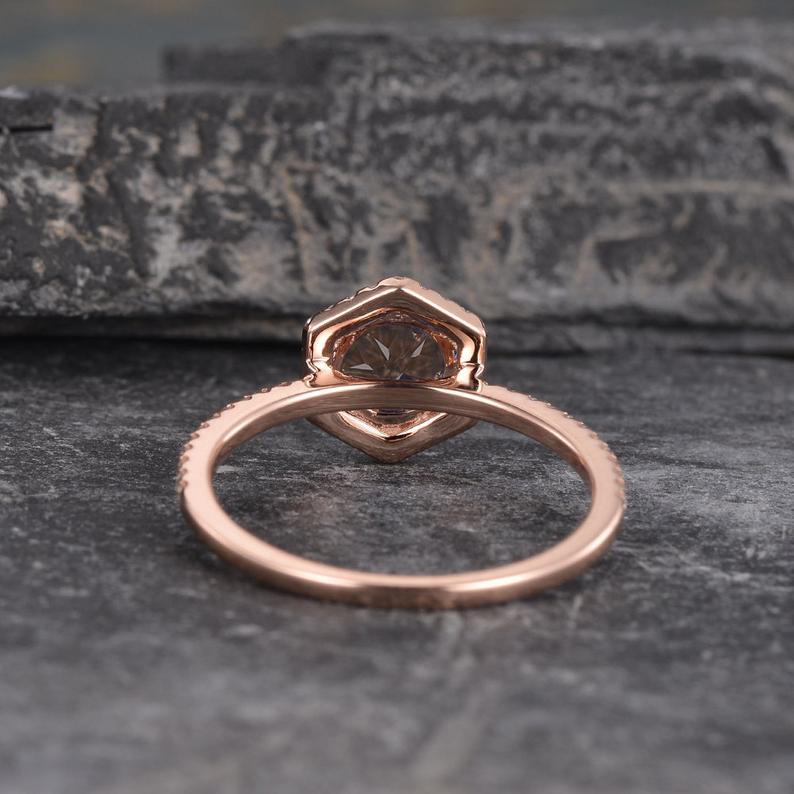 The Aurora — Round Morganite Halo Ring