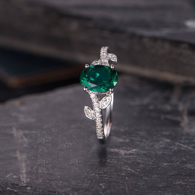 The Maeve — Emerald Lab Emerald Botanical Ring