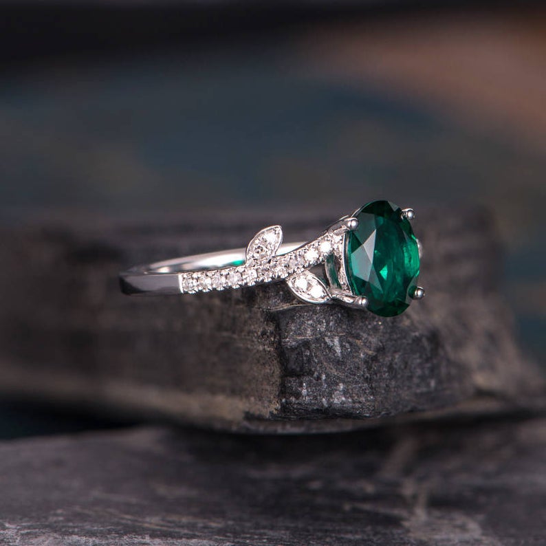 The Maeve — Emerald Lab Emerald Botanical Ring