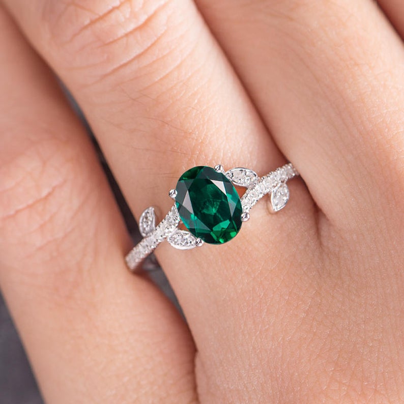 The Maeve — Emerald Lab Emerald Botanical Ring