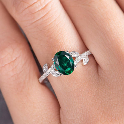 The Maeve — Emerald Lab Emerald Botanical Ring