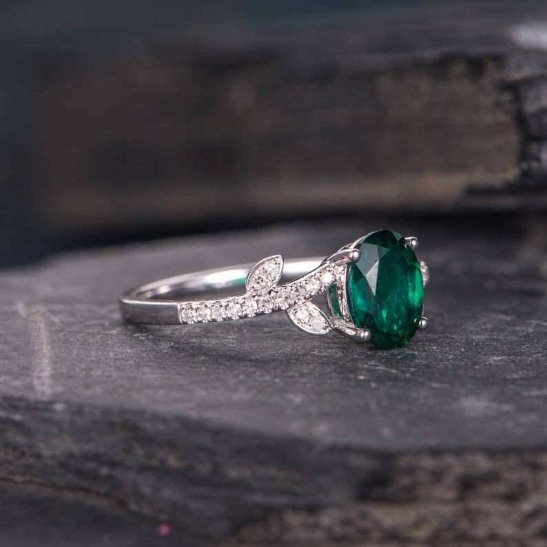 The Maeve — Emerald Lab Emerald Botanical Ring
