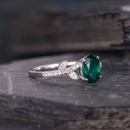 The Maeve — Emerald Lab Emerald Botanical Ring