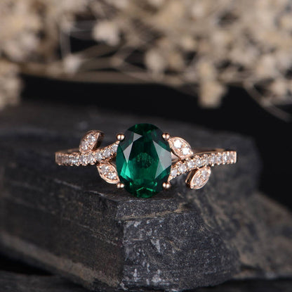 The Maeve — Emerald Lab Emerald Botanical Ring