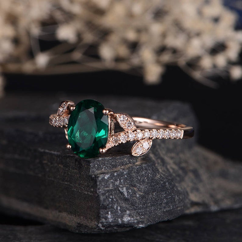 The Maeve — Emerald Lab Emerald Botanical Ring