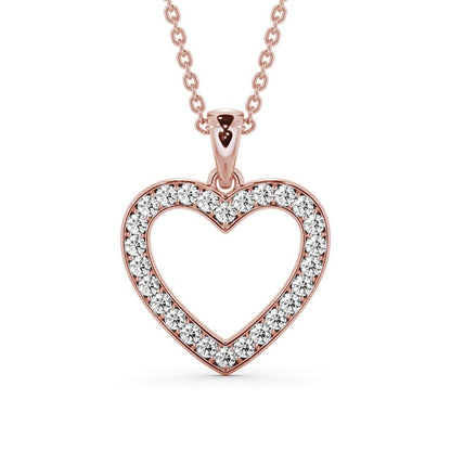 The Rose Pendant — Lab Diamond Heart Necklace 0.65ct