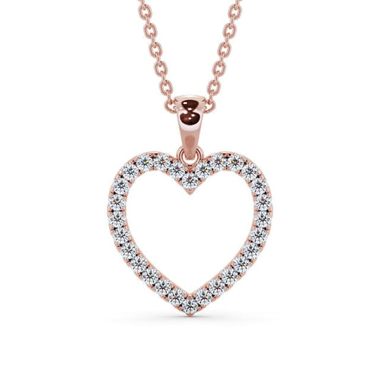The Rose Pendant — Lab Diamond Heart Necklace 0.70ct II