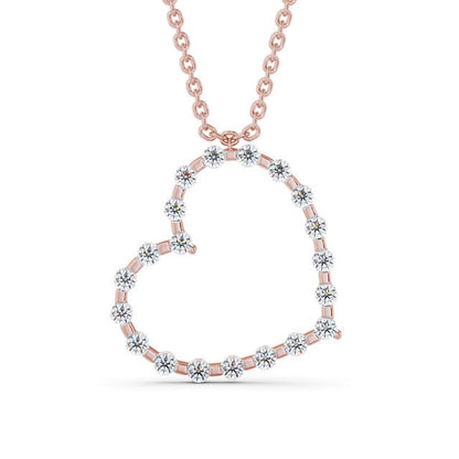 The Rose Pendant — Lab Diamond Heart Necklace 0.70ct