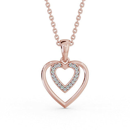 The Rose Pendant — Lab Diamond Heart Necklace 0.15ct