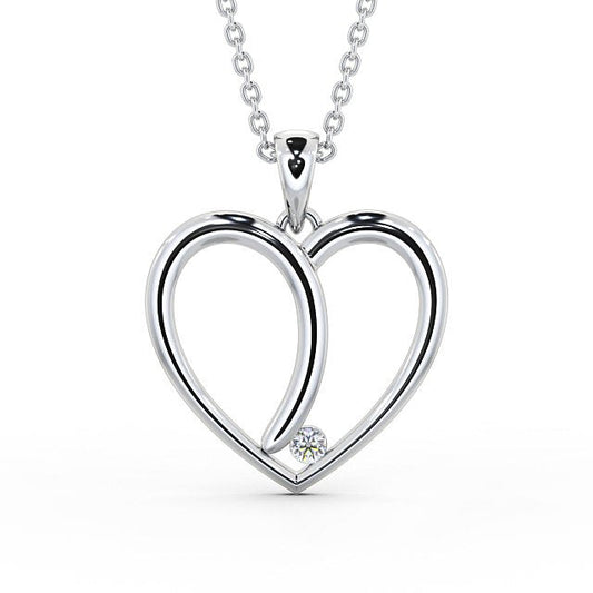 The Rose Pendant — Lab Diamond Heart Necklace 0.08ct