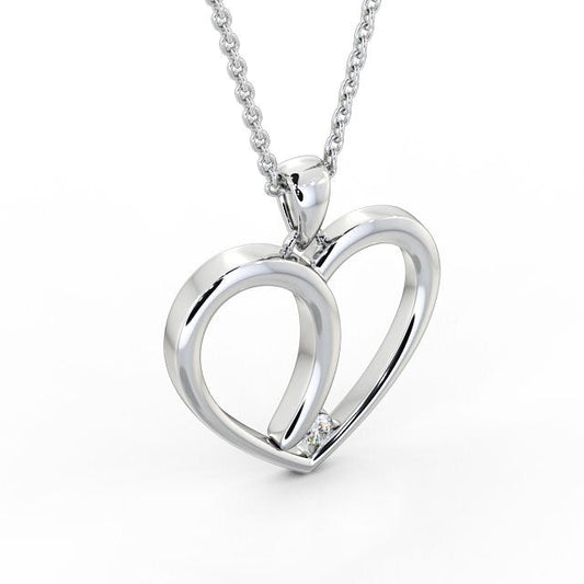 The Rose Pendant — Lab Diamond Heart Necklace 0.08ct