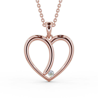 The Rose Pendant — Lab Diamond Heart Necklace 0.08ct