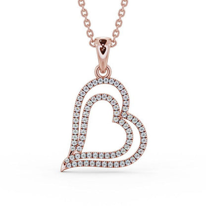 The Rose Pendant — Lab Diamond Heart Necklace 0.60ct