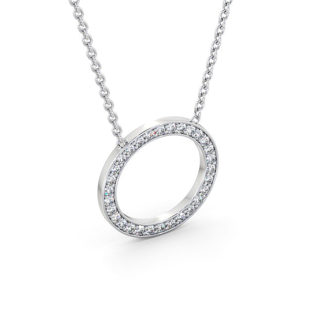 The Aria Pendant — Lab Diamond Halo Circle Necklace 0.40ct