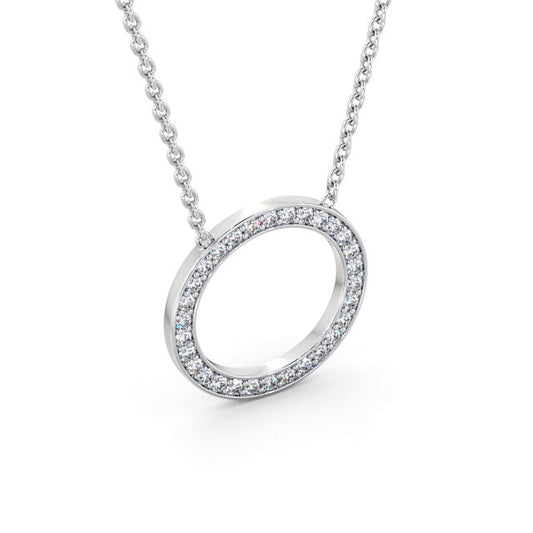 The Aria Pendant — Lab Diamond Halo Circle Necklace 0.40ct