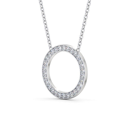The Aria Pendant — Lab Diamond Halo Circle Necklace 0.40ct