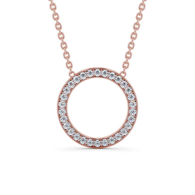 The Aria Pendant — Lab Diamond Halo Circle Necklace 0.40ct