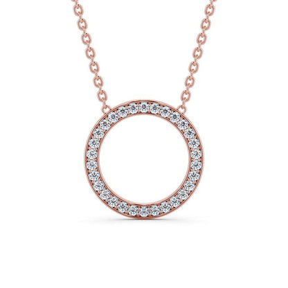 The Aria Pendant — Lab Diamond Halo Circle Necklace 0.40ct