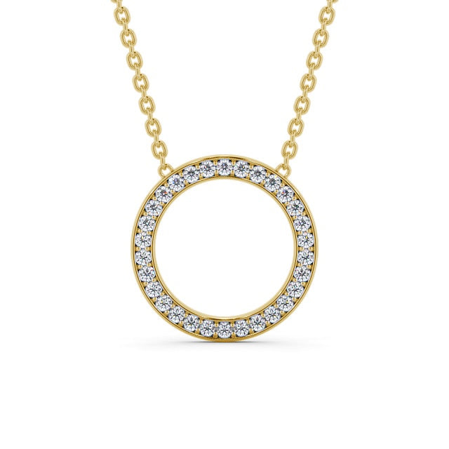 The Aria Pendant — Lab Diamond Halo Circle Necklace 0.40ct
