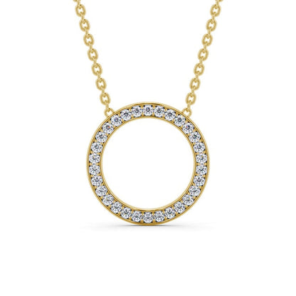 The Aria Pendant — Lab Diamond Halo Circle Necklace 0.40ct