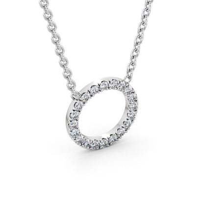 The Aria Pendant — Lab Diamond Halo Circle Necklace 0.35ct III