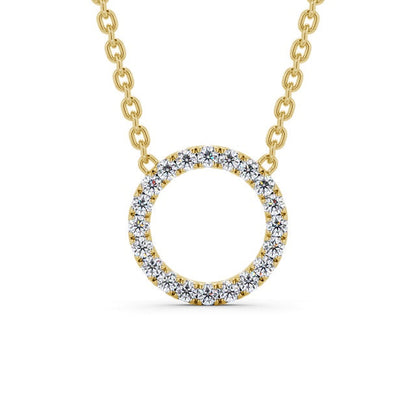 The Aria Pendant — Lab Diamond Halo Circle Necklace 0.35ct III