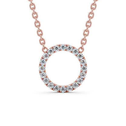 The Aria Pendant — Lab Diamond Halo Circle Necklace 0.35ct III