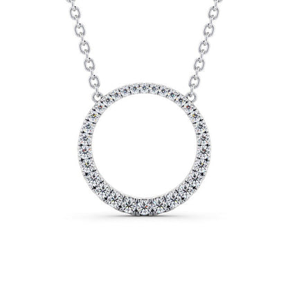 The Aria Pendant — Lab Diamond Halo Circle Necklace 0.35ct II