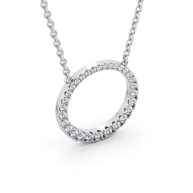 The Aria Pendant — Lab Diamond Halo Circle Necklace 0.35ct II
