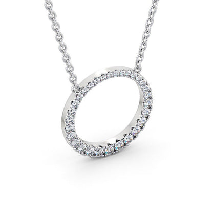 The Aria Pendant — Lab Diamond Halo Circle Necklace 0.35ct II