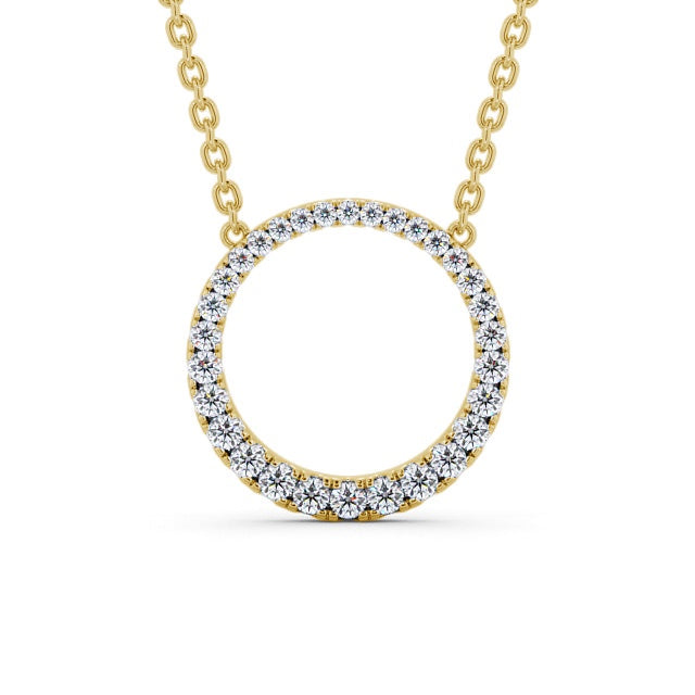 The Aria Pendant — Lab Diamond Halo Circle Necklace 0.35ct II